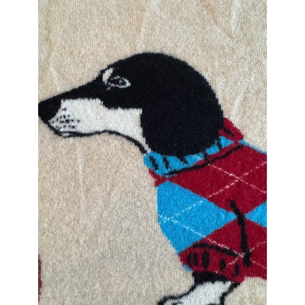 By Anthropologie "The Goldie" Cashmere Dachshund Sweater Size XL 🐶✨ - Picture 5 of 10